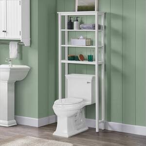 Alaterre Dorset Over-The-Toilet Storage Cabinet — White Bathroom Organizer With Adjustable Shelf