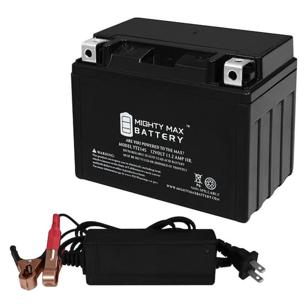 MIGHTY MAX BATTERY YTZ14S Replacement Battery for PowerTex PTZ14S + 12V 2Amp Charger