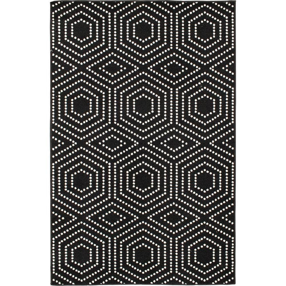 Tecopa Kaharie Black 7 ft. 10 in. x 9 ft. 10 in. Geometric Polypropylene Indoor/Outdoor Area Rug price history on PriceWatchPro