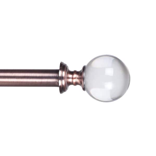 Lavish Home Crystal Ball 62 in. - 144 in. Telescoping 3/4 in. Single Curtain Rod Kit in Copper