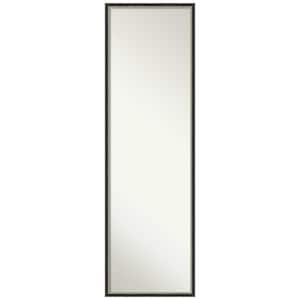 Theo Black Silver Narrow 15.25 in. x 49.25 in. Non-Beveled Modern Rectangle Wood Framed Full Length on the Door Mirror
