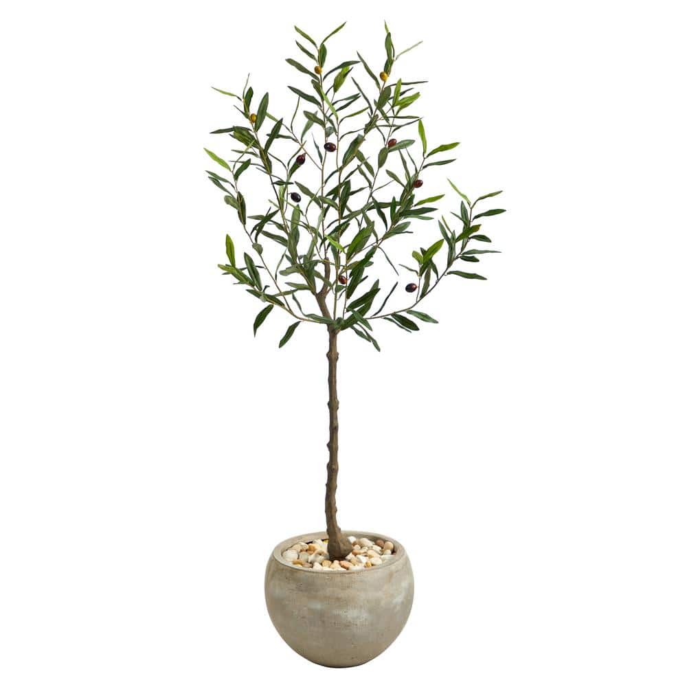 50in. Olive Artificial Tree in Sand Colored Planter price history on PriceWatchPro