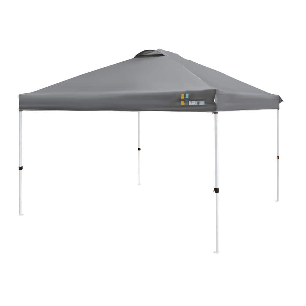10 ft. x 10 ft. Gray Pop Up Canopy, Portable Folding Instant Canopy Tent wi