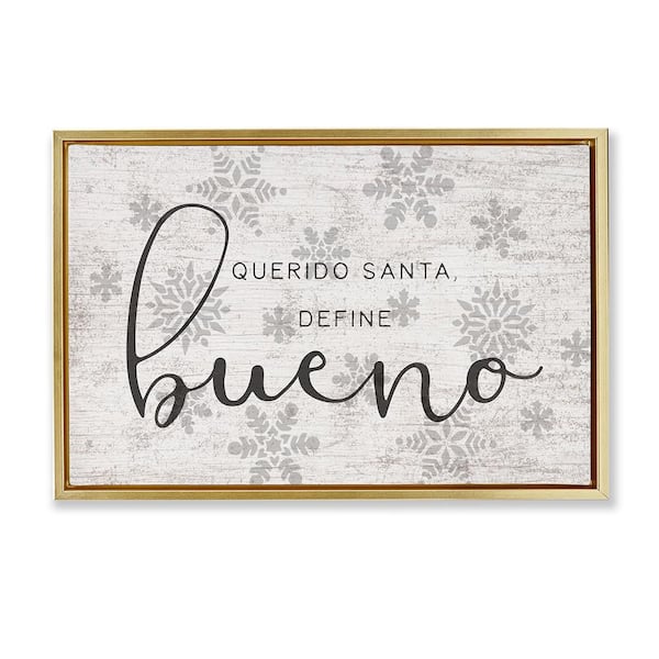Stupell Industries Dear Santa Define Good by Lil' Rue Gold Floater Frame Abstract Graphic Art Print 17 in. x 25 in.