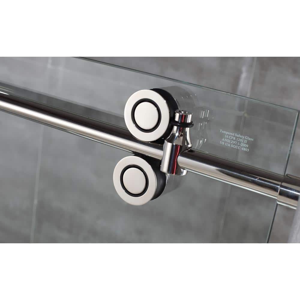 Langham XL 60" Clear Glass Frameless Sliding Shower Enclosure in Chrome