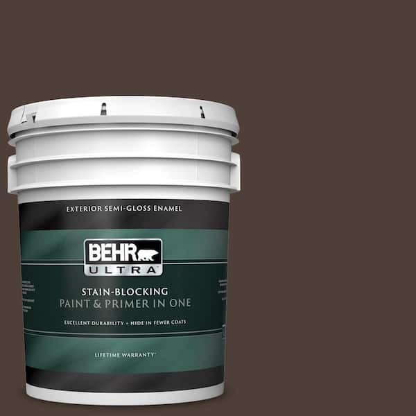 BEHR ULTRA 5 gal. #UL110-23 Polished Leather Semi-Gloss Enamel Exterior Paint and Primer in One