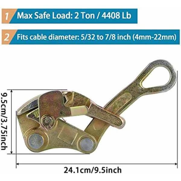 Lukyamzn Steel Wire Grip Puller 9.5 in. Cable Gripper Heavy Duty