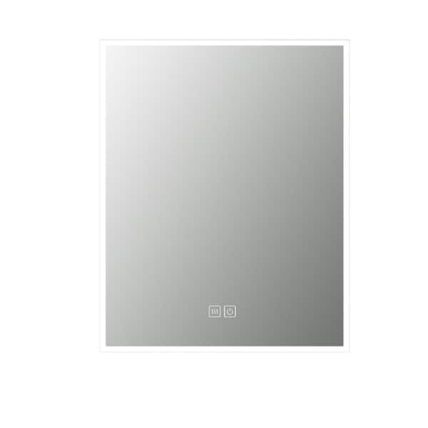 Unbranded 24 in. W x 30 in. H Rectangular White Aluminum Recessed/Surface Mount Medicine Cabinet with Mirror and USB