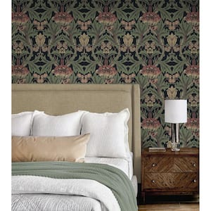 Wrought Iron and Clay Primrose Floral Vinyl Peel and Stick Wallpaper Roll (Covers 31.35 sq. ft.)