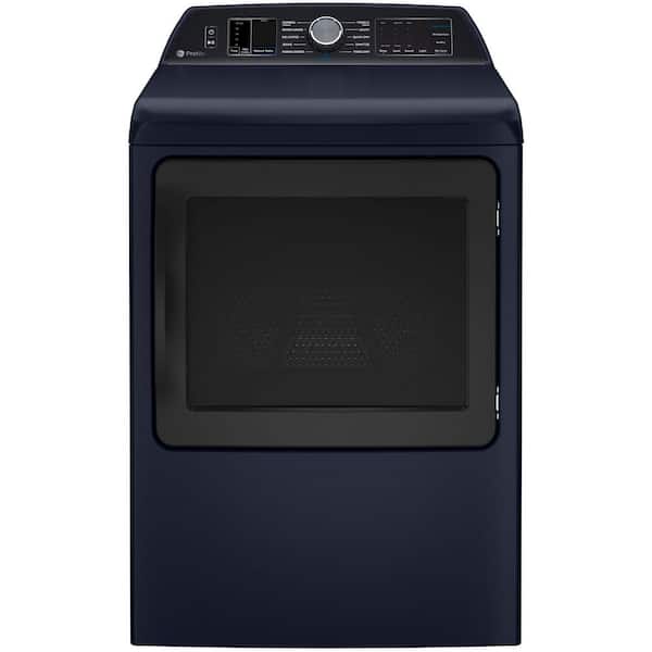 Profile 7.3 cu. ft. vented Front Load Smart Gas Dryer in Sapphire Blue w/ Tangle Control, Washer Link, & ENERGY STAR