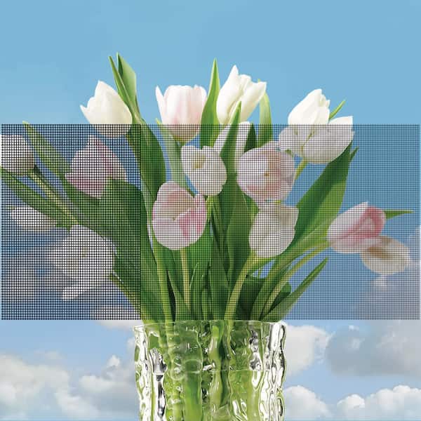 36 in. x 80 in. White Painted Steel Reversible French Patio Door Screen