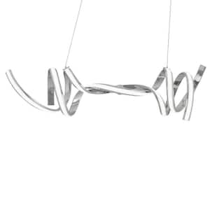 Munich 2 Lights Dimmable Integrated LED Chrome Novelty Horizontal Chandelier with Smart Dimmer Included