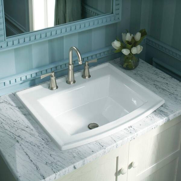 White Kohler Drop In Bathroom Sinks K R2356 8 0 A0 600 