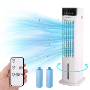 3-Speed Portable Evaporative Cooler Fan Humidifier with Remote Control, 12H Timer and 3L Water Tank