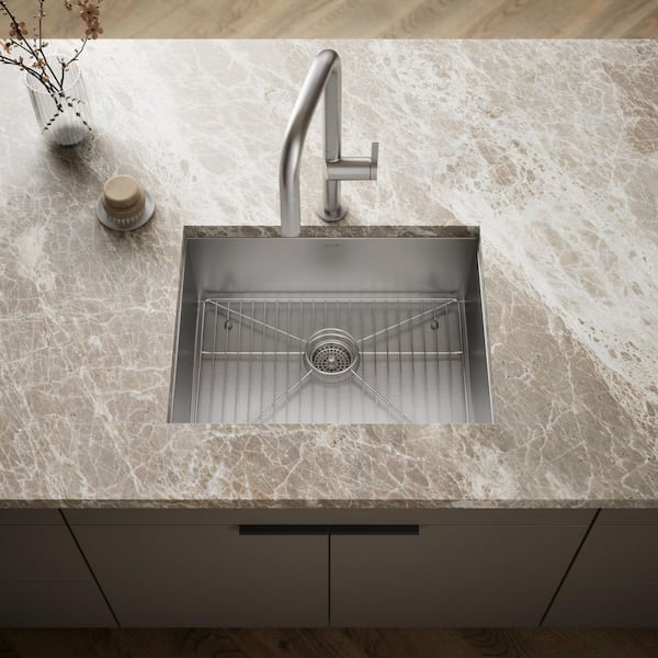 Vault Drop-In Stainless Steel 25 in. 1-Hole Single Bowl Kitchen Sink Kit