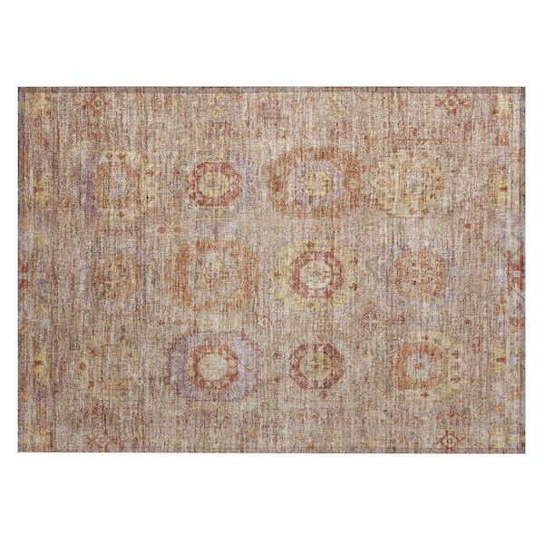 Addison Rugs Chantille Machine Washable Indoor/Outdoor Abstract ACN2227 Khaki 1 ft. 8 in. x 2 ft. 6 in. Accent Rug