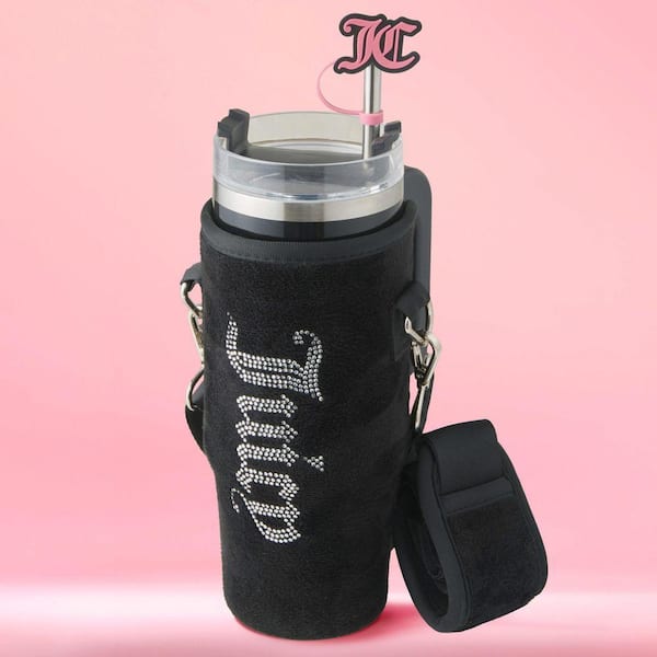 JUICY COUTURE Jetsetter 30 oz. Black Stainless Steel Tumbler with