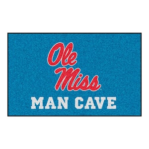 Ole Miss Rebels Man Cave Light Blue 5 ft. x 8 ft. Ulti-Mat Area Rug