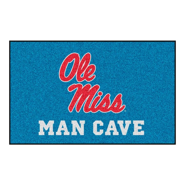 FANMATS Ole Miss Rebels Man Cave Light Blue 5 ft. x 8 ft. Ulti-Mat Area Rug