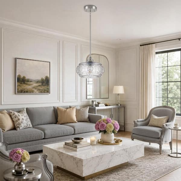 Merbotin RayHome 1-Light Brushed Nickel Textured Pendant Ceiling