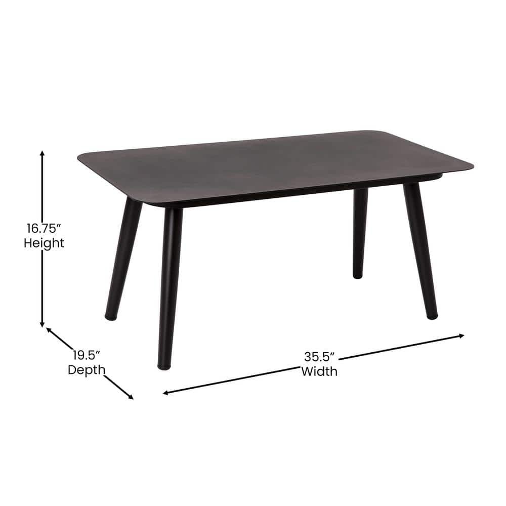 Kierra Black and Gray Metal 4-Piece Patio Conversation Set