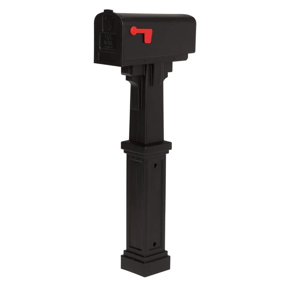 Grand Haven Black Heavy-Duty Plastic Mailbox Post