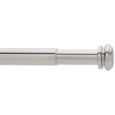 72 in. - 144 in. Mix and Match Telescoping 1 in. Single Curtain Rod in Brushed Nickel