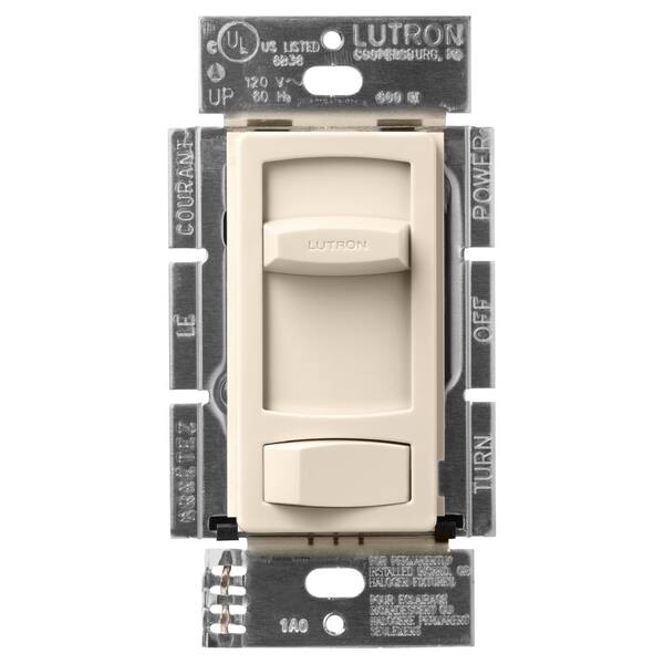 Lutron Skylark Contour Dimmer Switch with Preset for Incandescent Bulbs, 600-Watt/Single-Pole, Light Almond (CT-600PR-LA)