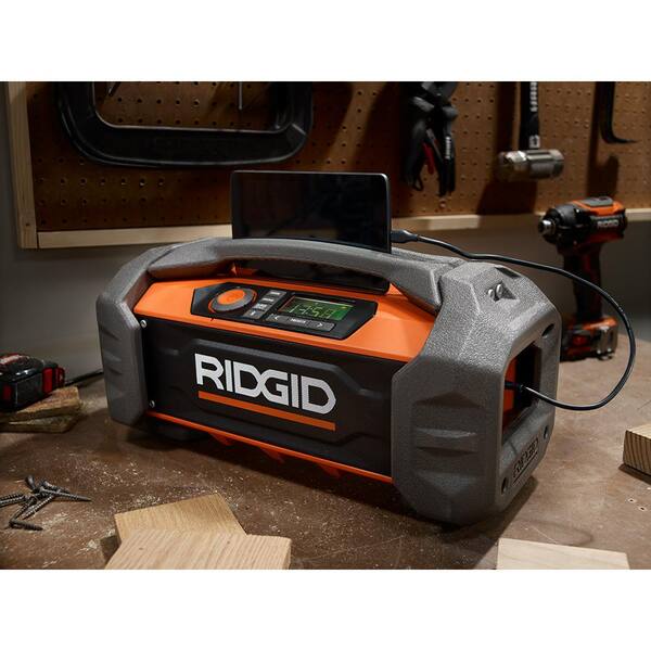 ridgid 18v charging jobsite radio