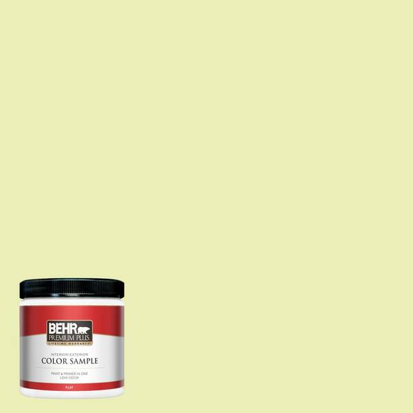 BEHR PREMIUM PLUS 8 oz. #410A-2 Cabbage Green Flat Interior/Exterior Paint and Primer in One Sample