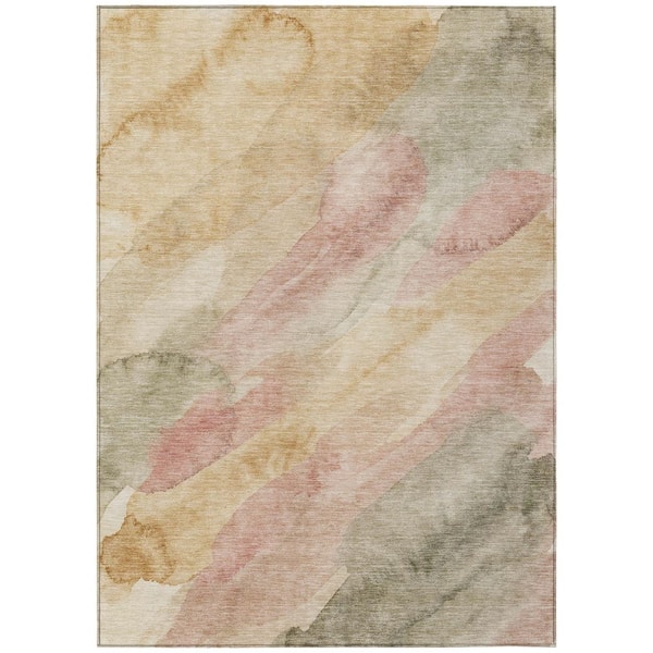Chantille Machine Washable Indoor/Outdoor Abstract ACN2949 Blush 5 ft. x 7 ft. 6 in. Area Rug