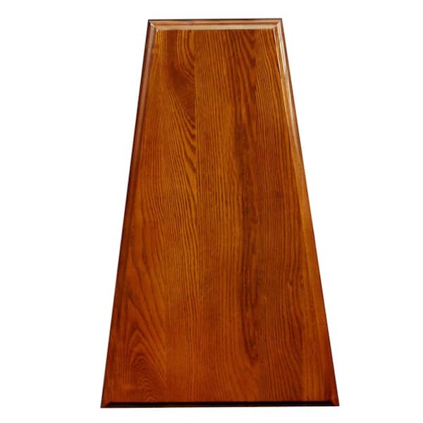 Leick Home 15 in. W x 24 in. D Medium Oak Wood Wedge Side Triangle