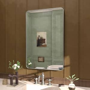 Cosy 24 in. W x 36 in. H Rectangular Framed Wall Bathroom Vanity Mirror in Gun Grey