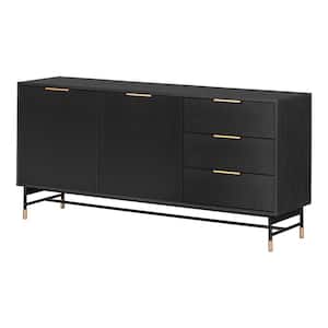 Arlo Ash Oak and Gold Particle Board 63 in. Buffets and Sideboards