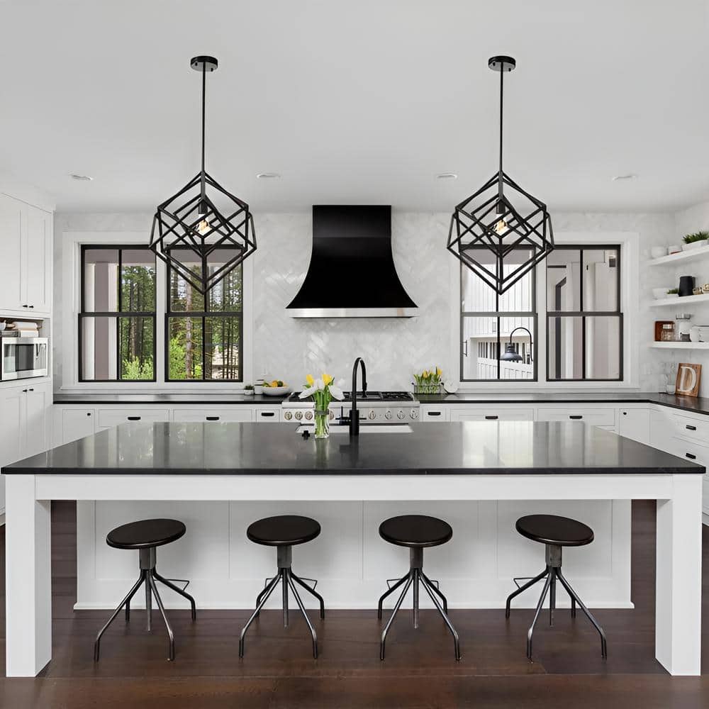 Onyx Prism 1 Light 20 inch Geometric Black Chandelier