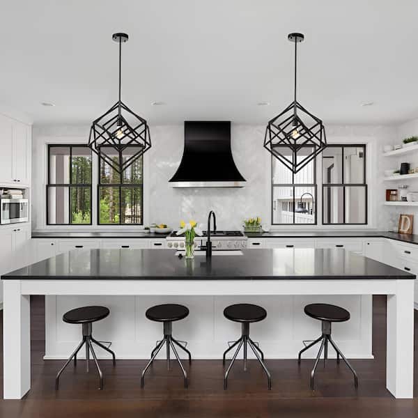 Unbranded Onyx Prism 1 Light 20 inch Geometric Black Chandelier