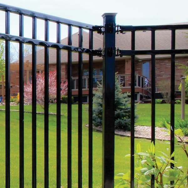 Legacy Collection Powder Coated Black Galvanized Steel Universal Swivel Brackets for Fence Panels