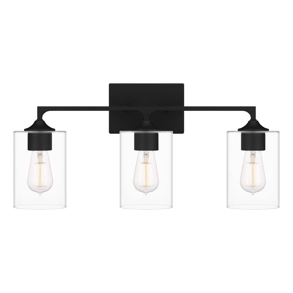 Prescott 24" Matte Black Cylinder Bath Light with Dimmable Feature