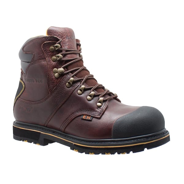 Dark brown hotsell steel toe boots