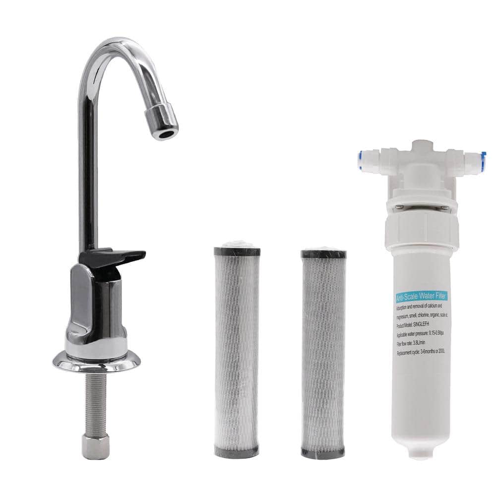 Polished Chrome Cold Water Dispenser Faucet Kit with Filter