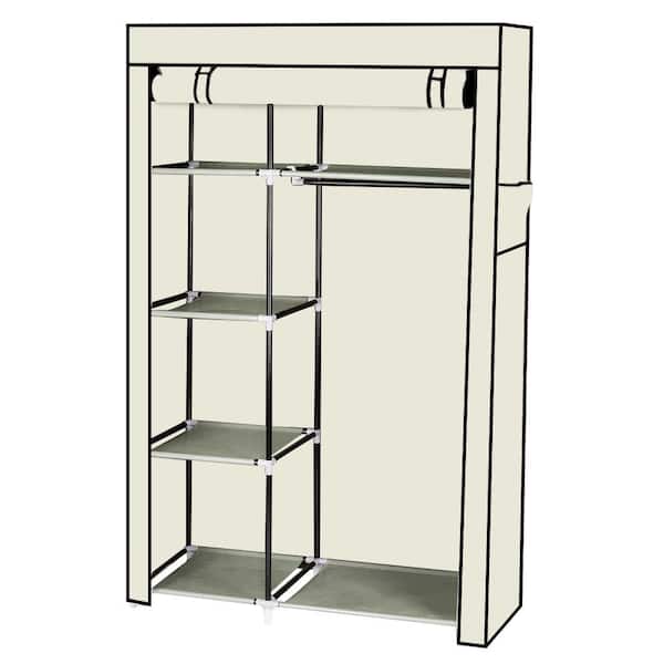 Karl home 62.2 in. H x 41.1 in. W x 17.9 in. D Beige Portable Closet