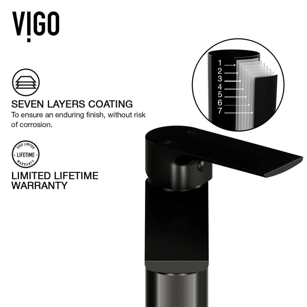 Norfolk Modern Matte Black Brass Vessel Sink Faucet