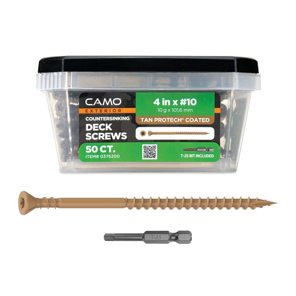 "#10 x 4 in. Tan ACQ Rated Star Drive Flat Head Wood Deck Screw (50-Piece)" price history on PriceWatchPro
