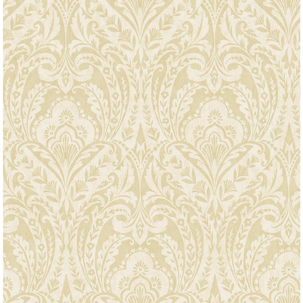A-Street Prints Berkshire Butter Damask Wallpaper