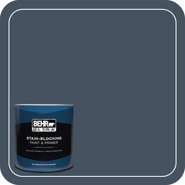 BEHR ULTRA 1 qt. #ECC-30-3 Night Tide Satin Enamel Exterior Paint & Primer