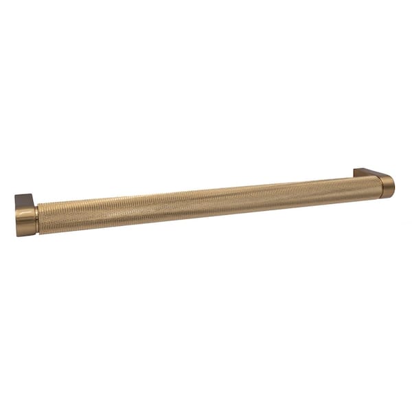 Sumner Street Home Hardware Kent Knurled 12 in. (305 mm) Center-to-Center Industrial Satin Brass Bar Drawer Pull