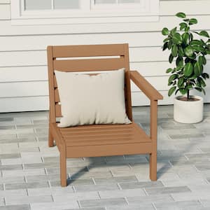 Birchwood Outdoor Patio Deep Seating HDPE Lounge Chair with Right Facing Arm in Teak