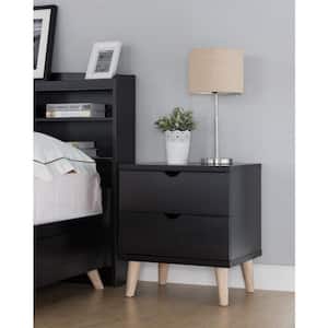 Kitzner II 2-Drawer Espresso Nightstand (20 in. W X 15.5 in. D X 22 in. H)