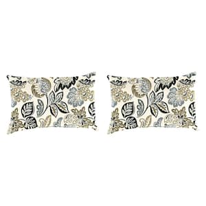 18 in. L x 12 in. W x 4 in. T Outdoor Lumbar Throw Pillow in Dailey Pewter (2-Pack)