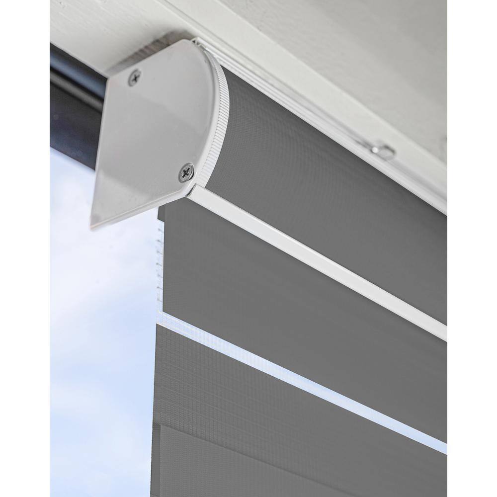 Gray Cordless Light Filtering Zebra Roller Shade 20" x 72"
